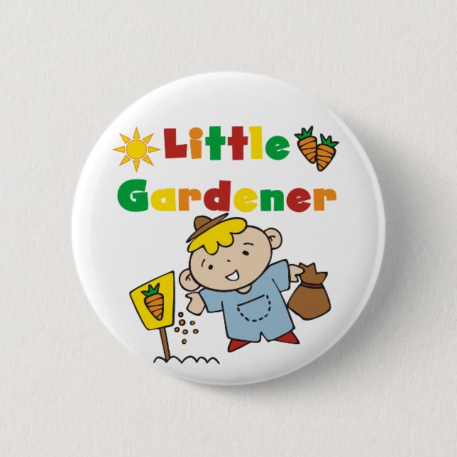 Boy Little Gardener Tshirts and Gifts Pinback Button (Front)
