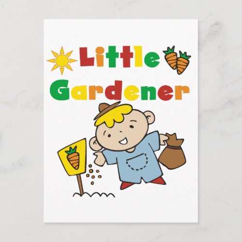 Boy Little Gardener Tshirts and Gifts Postcard