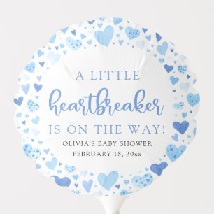 Boy Little Heartbreaker Blue Valentine Baby Shower Balloon