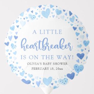 Boy Little Heartbreaker Blue Valentine Baby Shower Balloon