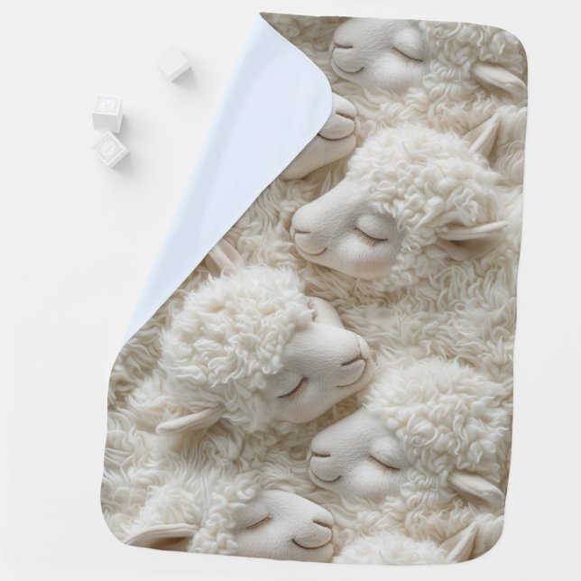 Boy Little Lamb Baby Blanket (Adorable fuzzy lamb baby blanket.)