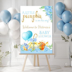 Boy Little Pumpkin Baby Shower Sign