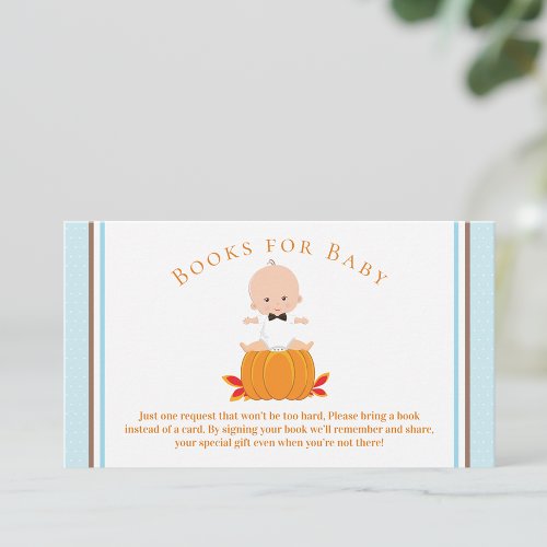 Boy Little Pumpkin Book Request  Business Card