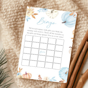 Boy Little Pumpkin Fall Baby Shower Bingo Game