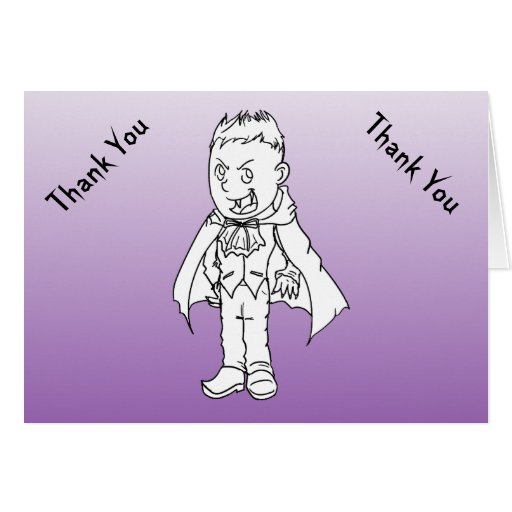 Boy Little Vampire Baby Shower Thank You Notes Greeting Card