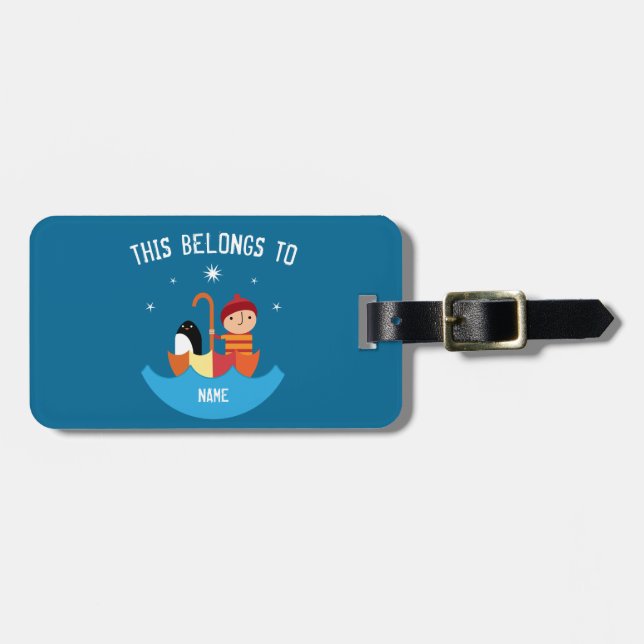 Boy Lost And Found Friendship Metal Lunchbox Keych Luggage Tag (Front Horizontal)