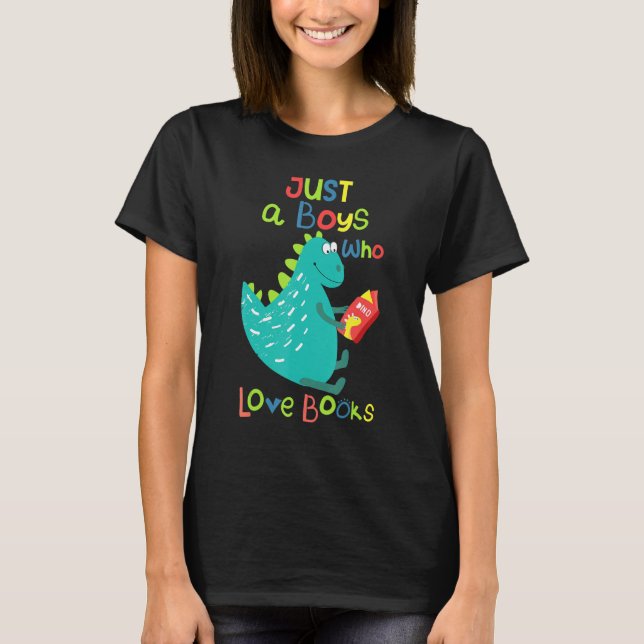 Boy Loves Books Shirt Reading Bookworm Kids Toddle (Front)