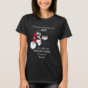 Boy Loves Bowling And Beer  Adult Bowling Gear For T-Shirt