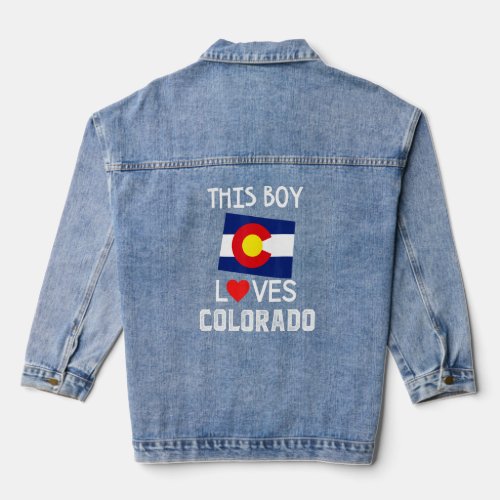 Boy Loves Colorado Denver Map Flag Co Souvenir Mou Denim Jacket
