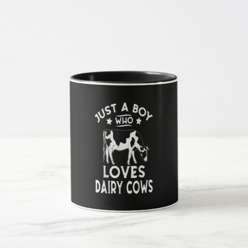 Boy Loves Cow Design Funny Cow Lover Gift Mug
