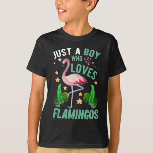Boy Loves Flamingos Kawaii Flamingo T_Shirt