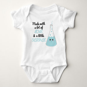Boy Made With Love And Science Beaker Cute Blue Baby Bodysuit