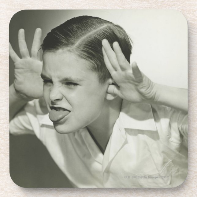 Boy Making Face Beverage Coaster (Front)