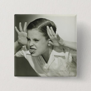 Boy Making Face Button