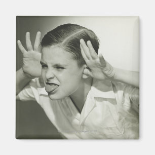 Boy Making Face Magnet