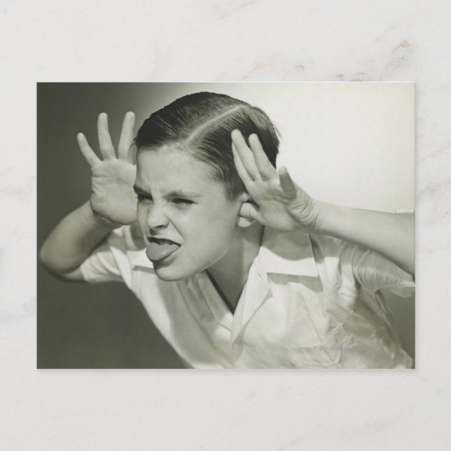 Boy Making Face Postcard (Front)