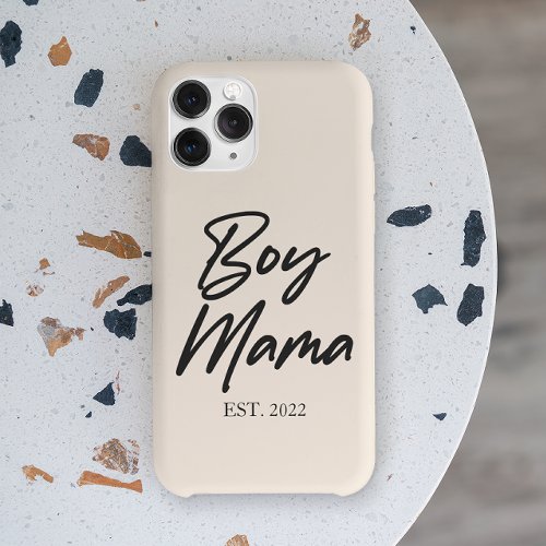 Boy Mama Custom Est Year Minimal Mom Mother Mommy iPhone 13 Pro Max Case