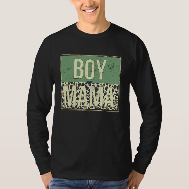 Boy Mama  Leopard Mother's Day T-Shirt (Front)