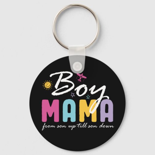 Boy Mama Son Up To Son Down Funny Mothers Day Keychain