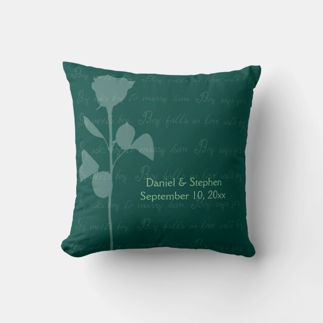 Boy Meets Boy Throw Pillow (Front)