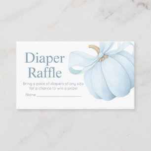 Boy Minimalist Little Pumpkin Baby Diaper Raffle Enclosure Card