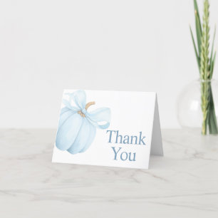 Boy Minimalist Little Pumpkin Baby Shower Letterpress Thank You Card