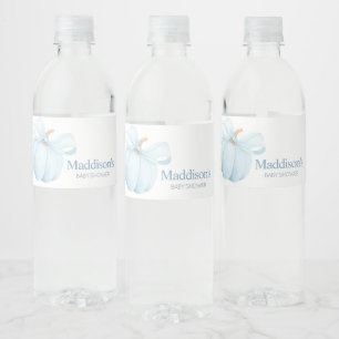 Boy Minimalist Little Pumpkin Baby Shower Water Bottle Label