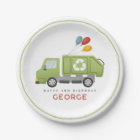 Boy Modern Green Garbage Trash Truck Kids Birthday