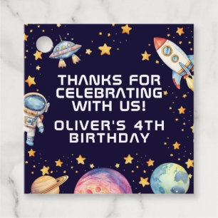 Boy Modern Space Rocket Ship Birthday Party Favors Favor Tags
