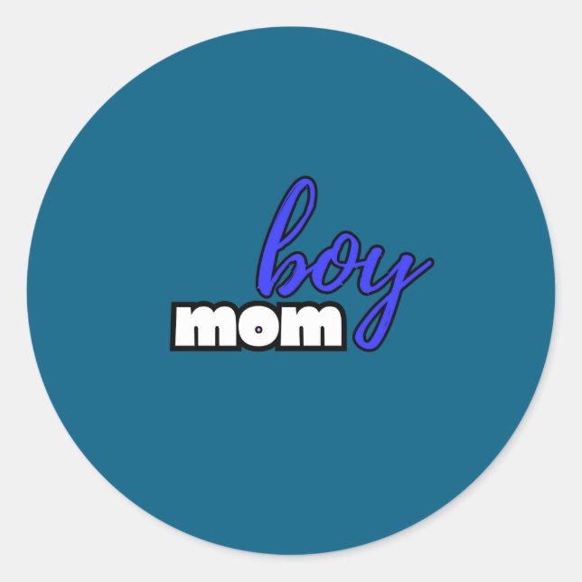 boy mom classic round sticker (Front)