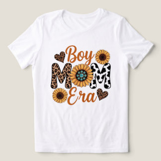 Boy Mom Era Sunflower Leopard Print Mother's Day Tri-Blend Shirt