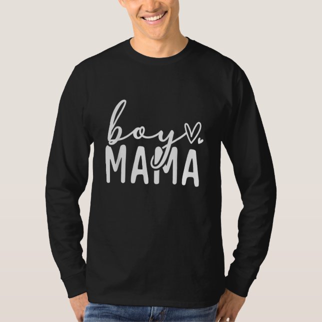Boy Mom Mothers day Boy Mama Stacked Mom of Boys T-Shirt (Front)