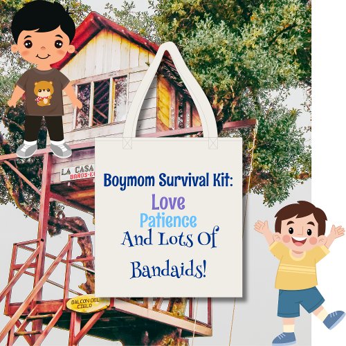 Boy Mom Survival Kit Funny  Tote Bag