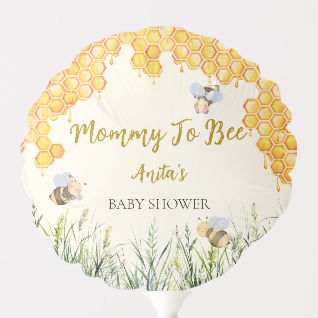 Boy Mommy to Bee Cute Bumblebee Baby Shower Balloon (Front)