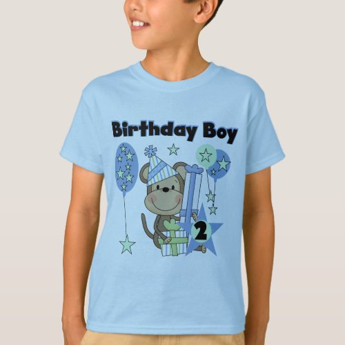 Boy Monkey With Gifts 2nd Birthday Tshirts