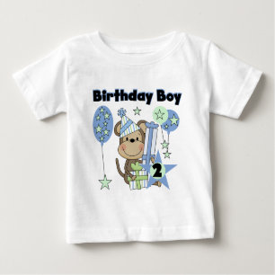 Boy Monkey With Gifts 2nd Birthday Tshirts