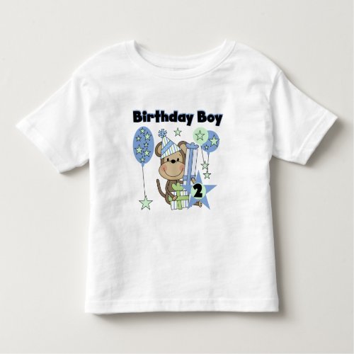 Boy Monkey With Gifts 2nd Birthday Tshirts