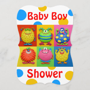 Boy Monster Baby Shower Invitation