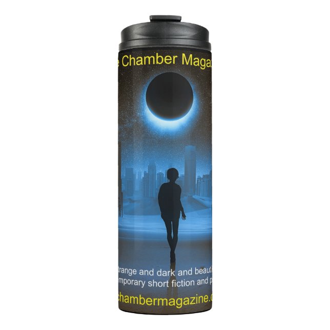 boy, moon, urbanscape The Chamber Magazine Thermal Tumbler (Front)