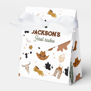 Boy My First Rodeo Cowboy 1st Birthday Favor Boxes