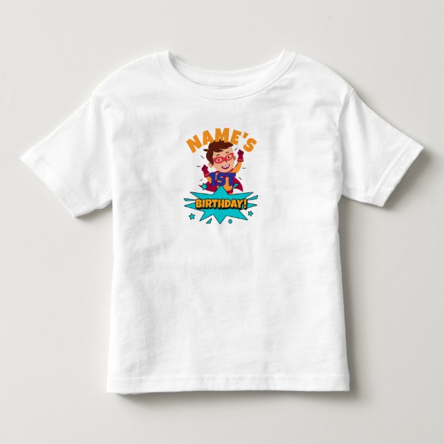 Boy Name is Xth Birthday customised Toddler T-shirt (Front)