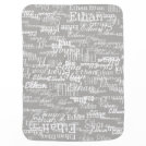 boy name pattern on gray personalized baby blanket boy name pattern on gray personalized baby blanket
