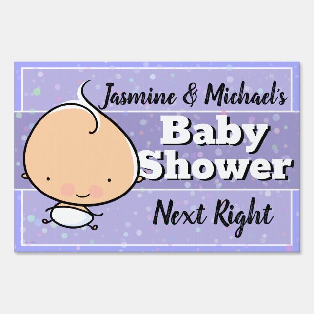 BOY! New baby announcement. Customizable Lawn Yard Sign (Front)