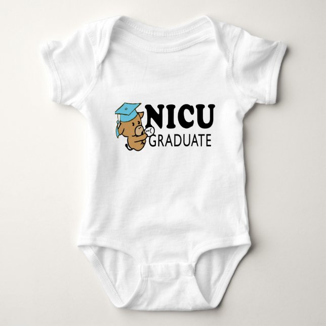 Boy NICU Graduate Baby Bodysuit (Front)
