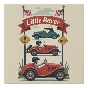 Boy Nursery Set: Race Car Wall Art