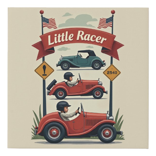 Boy Nursery Set: Race Car Wall Art (Front)