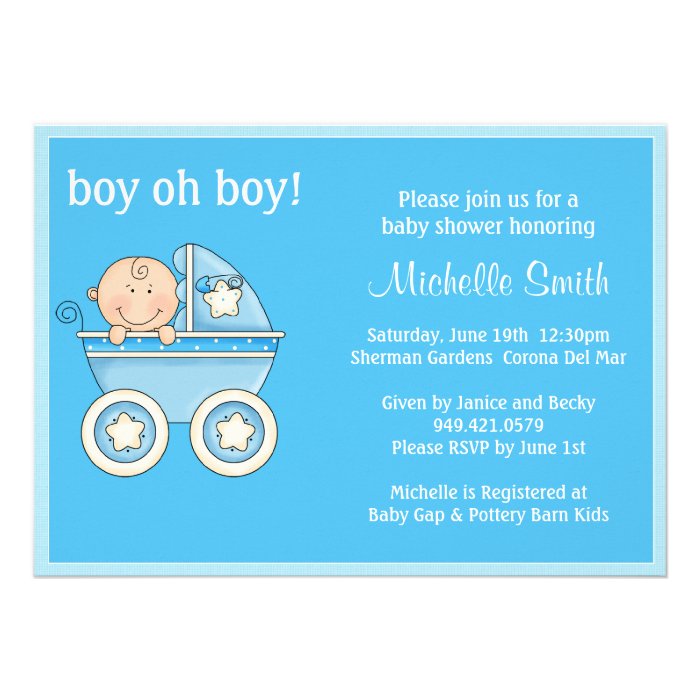 Boy oh Boy Baby Shower Invitation