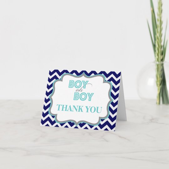 Boy Oh Boy Baby Shower Thank You Card | Zazzle.com