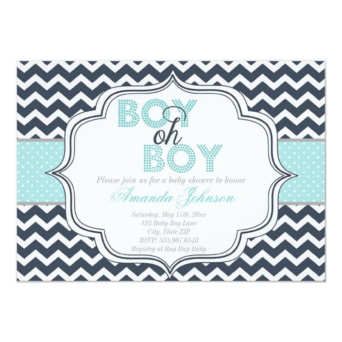 chevron baby shower invitations