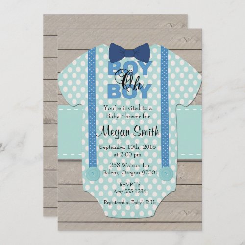 Boy oh Boy Rusitc Baby Shower Invitation